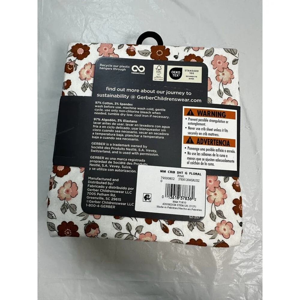 Modern Moments by Gerber Baby & Toddler Girl Ultra Soft Fitted Crib Sheet28x52in